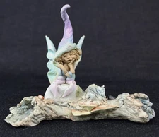 Stephen Wise Elfin Collection Handmade Signed Clay Tree Log