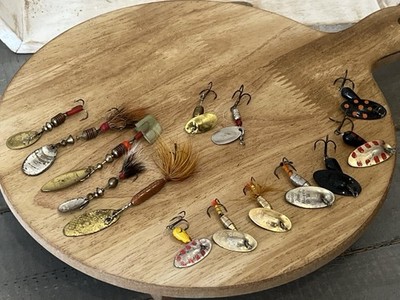 Vintage Fishing Lures mixed lot 14, Mepps, France, Italy, British, & tiger tail