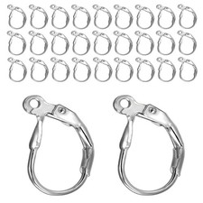 BEADNOVA Stainless Steel Leverback Earring Hooks 100pcs French Ear Silver