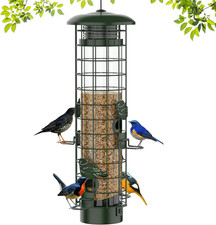 Squirrel Proof Metal Mesh Bird Feeder for Outdoors, 3LB Capacity, Green