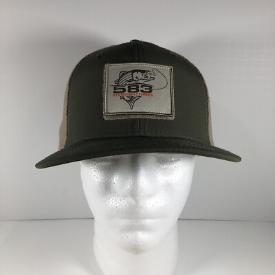 583 Five eight three fishing adjustable hat SnapBack green & tan Nice Condition