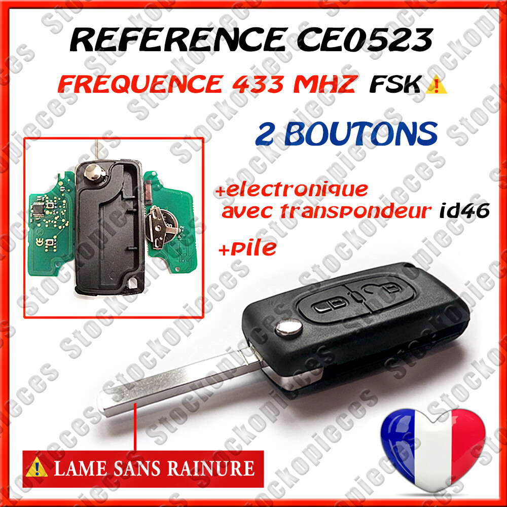 Clé vierge CE0523 de rechange pour centralisation utilitaire Partner et Expert