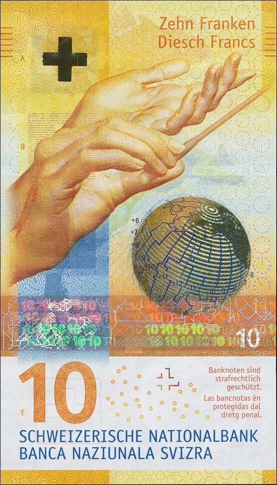 50スイスフラン 10スイスフラン スイスフラン(CHF) 10フラン紙幣の価格・金額（買取）ならJ