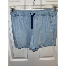 Vineyard Vines Kids Light Blue Chambray Scalloped Skirt with Whale Logo