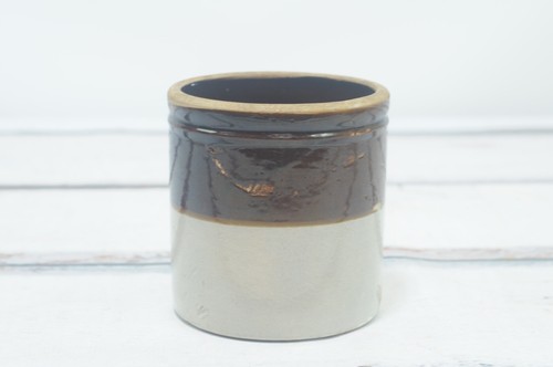 Vintage Stoneware Crock Vintage Crock Stoneware Crock Salt Cellar Utansil Holde - Picture 2 of 11