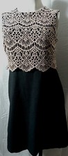 Halogen Women's Pink and Gray Lace Dress Sz 2 with removable collar vintage
