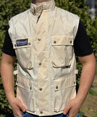Belstaff Vest Waistcoat Vintage Motorcycle Light Jacket Buttons Gilet Size M