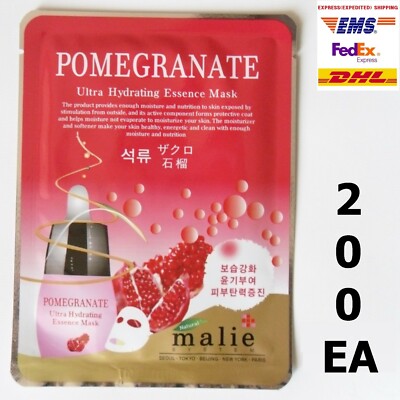 200pcs MALIE POMEGRANATE Face Mask Packs Sheet Firming Elasticity EXPRESS SHIP