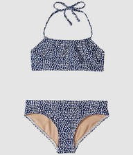 85 Toobydo Toddler Girl's Blue Polka Dot Bandeau Bikini Set Swimwear Size 3/4