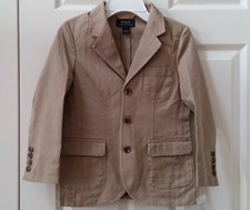 New POLO RALPH LAUREN Langley Cotton Sport Coat jacket Blazer Boy Khaki Size 7