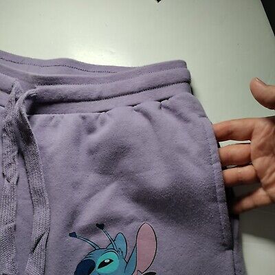 Disney Lilo and Stitch Joggers Sweatpants Womens Size 11-13 Purple