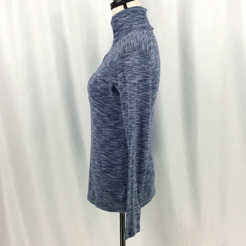 Top Columbia para mujer 1/4 cremallera talla mediana azul jaspeado ligero senderismo Foto 2 de 4