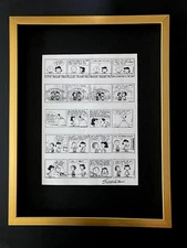 Charles Schulz + Signed Vintage 1968 Peanuts Cartoon + New Frame