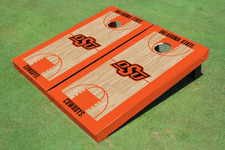 Oklahoma State University Orange Matching Basketball Court Custom Cornhole Board