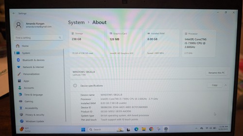 Dell Latitude 7390 Laptop Intel Core i5-7300U 2.60GHz 8GB RAM 256GB HDD - Picture 3 of 11