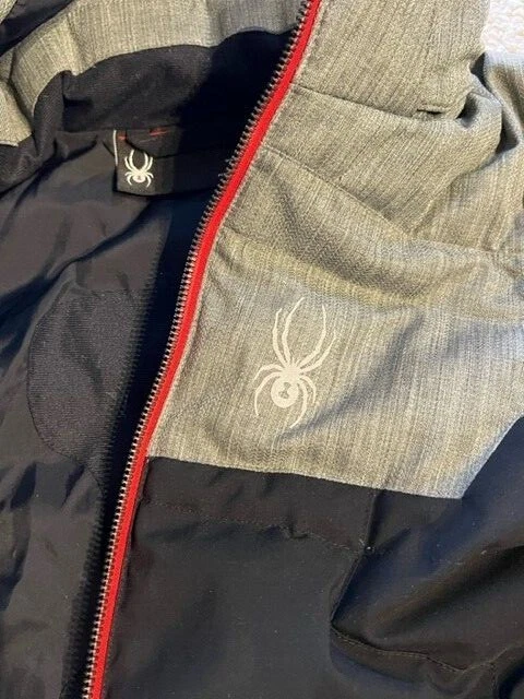 Chaqueta Abrigo Spyder Niños Esquí Snowboard Negro Gris Talla 14 (Edad 8-9) Foto 2 de 4