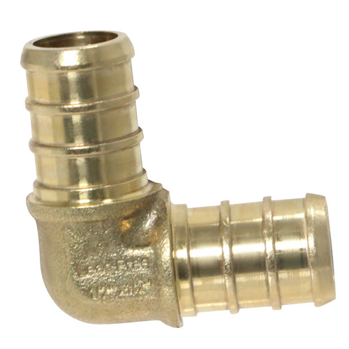 1 Pack XFITTING 1/2" Pex B Elbow - Brass Crimp Fitting (LEAD-FREE)