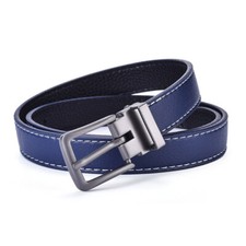 23mm Wide Kids Boys Casual Faux Leather Formal Belt with Black Buckle Belt Decor