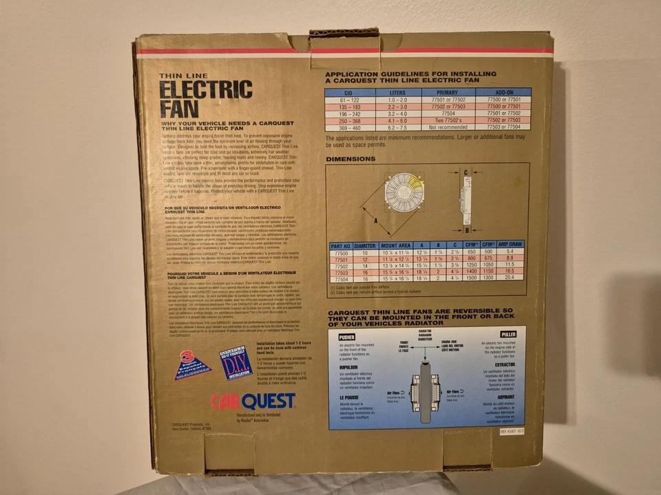 Hayden 3670 Thin Line Electric 10" Reversible Fan Kit Carquest 77500 — 第 2/4 张图片