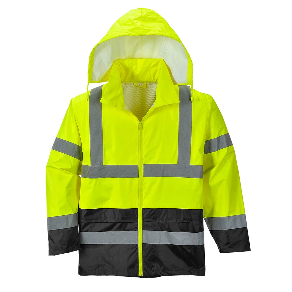 Portwest UH443 Hi Vis Classic Waterproof Rain Jacket in Reflective Contrast ANSI - Image 2 of 3