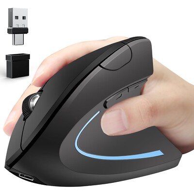 Ergonomic Mouse Wireless Bluetooth Vertical Mouse Three-mode BT5.0+USB A+USB C