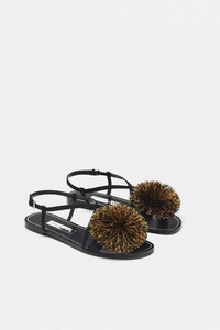 pom pom sandals zara