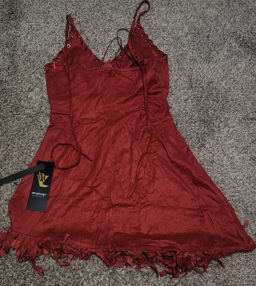 Vestido Rojo RARO PUNK Von Lancelot Talla Pequeña Foto 2 de 2