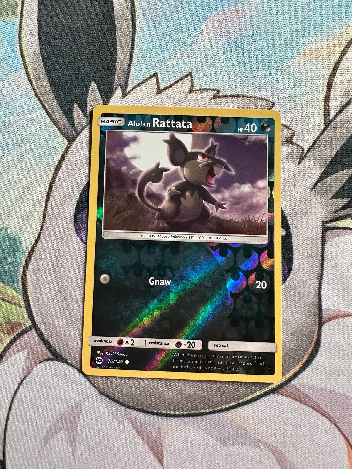 Alolan Rattata 76/149 Reverse Holo Sun & Moon Pokemon Card NM
