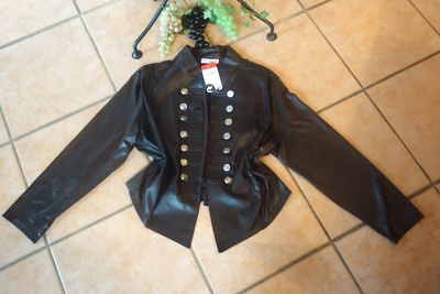 MAGNA Jacke Kunstleder-Optik 40 42 NEU schoko braun Stretch Knöpfe LAGENLOOK