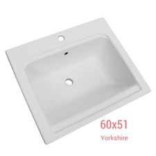 Vasca Lavatoio in Ceramica 60x50 cm Yorkshire da Incasso o Sospeso Rettificato
