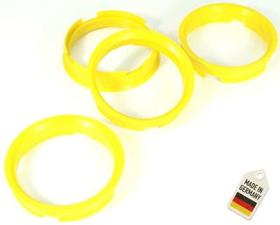 4x Zentrierringe 72,6 x 65,1 / 72 6 auf 65 1 Gelb NEU MADE IN GERMANY