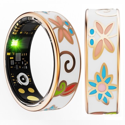 IP68 Wasserdicht Damen Smart Ring R18 Herzfrequenz Blutsauerstoff Schlafmonitor