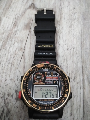 VINTAGE 70'S 80'S MNA (MUSTANG?) DIGITAL QUARTZ WORLD TIME WRIST