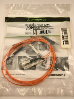 Ortronics Inc OR-P1DA2BREZFZ002M JMPR 2M 62.5, 2MM,T1,OFNR, ORANGE
