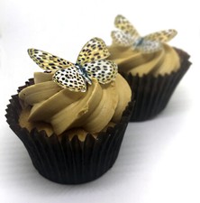 Cake Toppers Leopard Print Butterfly 25 ButterfliesEdible Wafer Paper Decoration