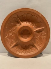 VTG GOURMET TOPF USA 1980 Terracotta Clay Serving Platter 5 Sections 11.5”