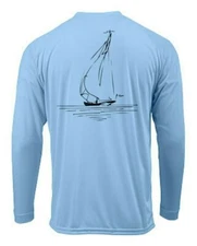 Sailboat Sea Ocean Long Sleeve UPF 30 T-Shirt Fishing Boat Sport UV Protection