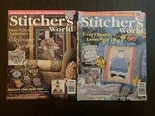 Stitcher  s World Magazine Cross stitch  Needlepoint Lot Of 2 March 2002  2003