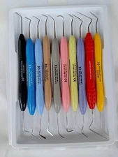 10Pcs Dental Composite Filling Instrument Set Colorful Silicone Handles