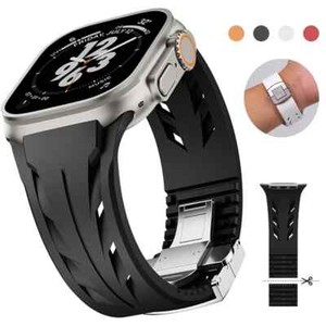Fluororobber Strap Sports iWatch Bande pour Apple Watch 11 10 9 8 7 SE Ultra3 49mm