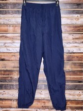 Vintage Apex Navy Blue Windbreaker Pants w/ Zipper Pockets Medium