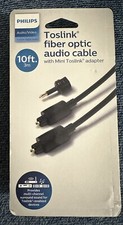 Phillips Audio/Video 10ft Toslink Fiber Optic Cable NEW