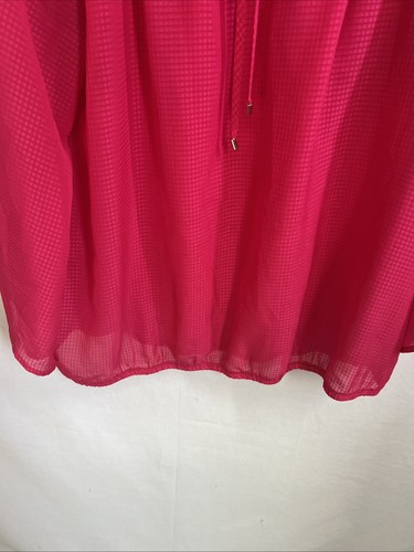 ALYX Sz X-Large Women’s 3/4 Sleeve Sheer Fuchsia Pink Blouse Nice! Boho - Picture 6 of 13