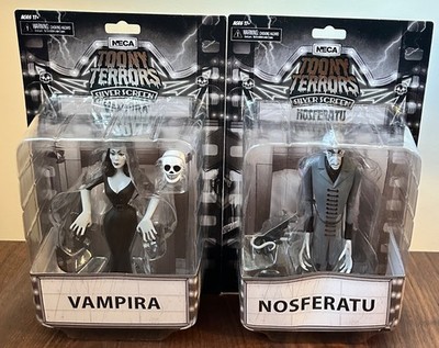 NECA Toony Terrors Nosferatu & Vampire Silver Screen Black & White Figure Lot L2