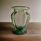 VTG Rare MURANO Glass Masters Murano Hand Blown Green Vase