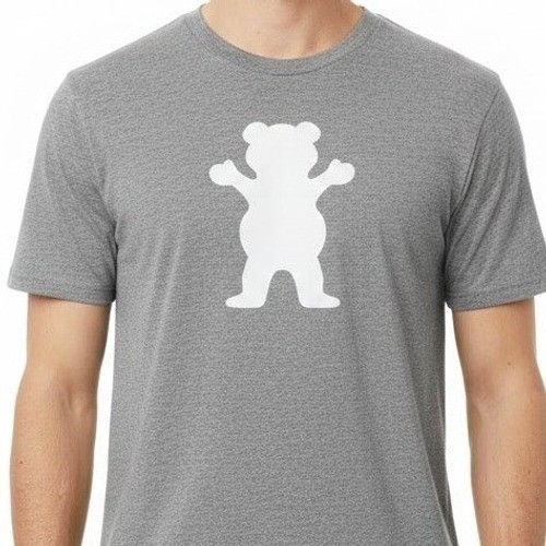 Grizzly Griptape Bear Logo T Shirt Small S Heather Gray Diamond Supply Co Skate