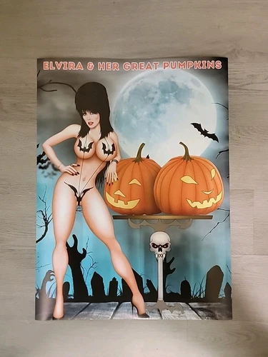 Vintage Retro Poster Elvira Mistress Of  Dark Halloween 18x24 in Classic 80s - product listing photo