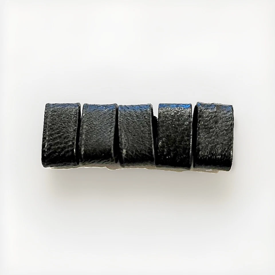 LOT DE 5 PASSANTS POUR BRACELET MONTRE CUIR NOIR 14MM - Photo 1/1