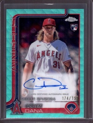 CADEN DANA 2025 Topps Chrome Update Aqua Wave Refractor RC Autograph Auto #/199