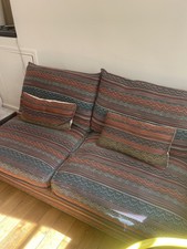 Canapé italien 2 places, motifs tissés en coton, parfait état